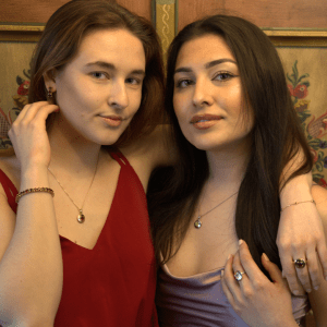 Earrings Red Gold
