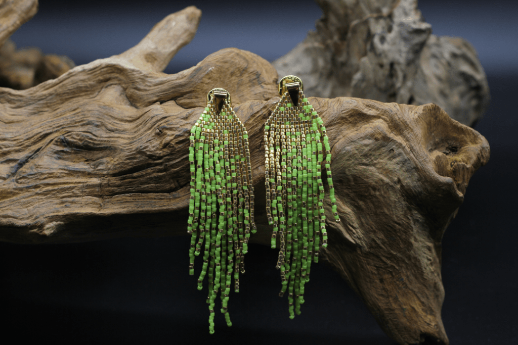 Earrings Frog Green