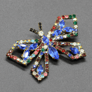 Vint.Ant. Rhinestone Butterfly Brooch