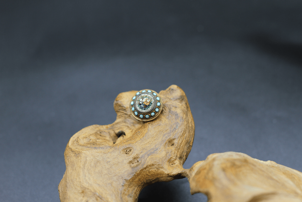 Vint.Ant. Flower Bouquet Micromosaic Brooch