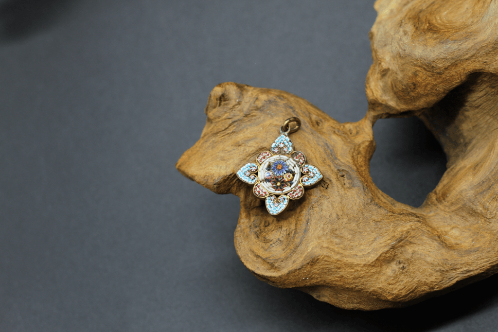 Vint.Ant. Flower Bouquet Micromosaic Pendant - Sold!