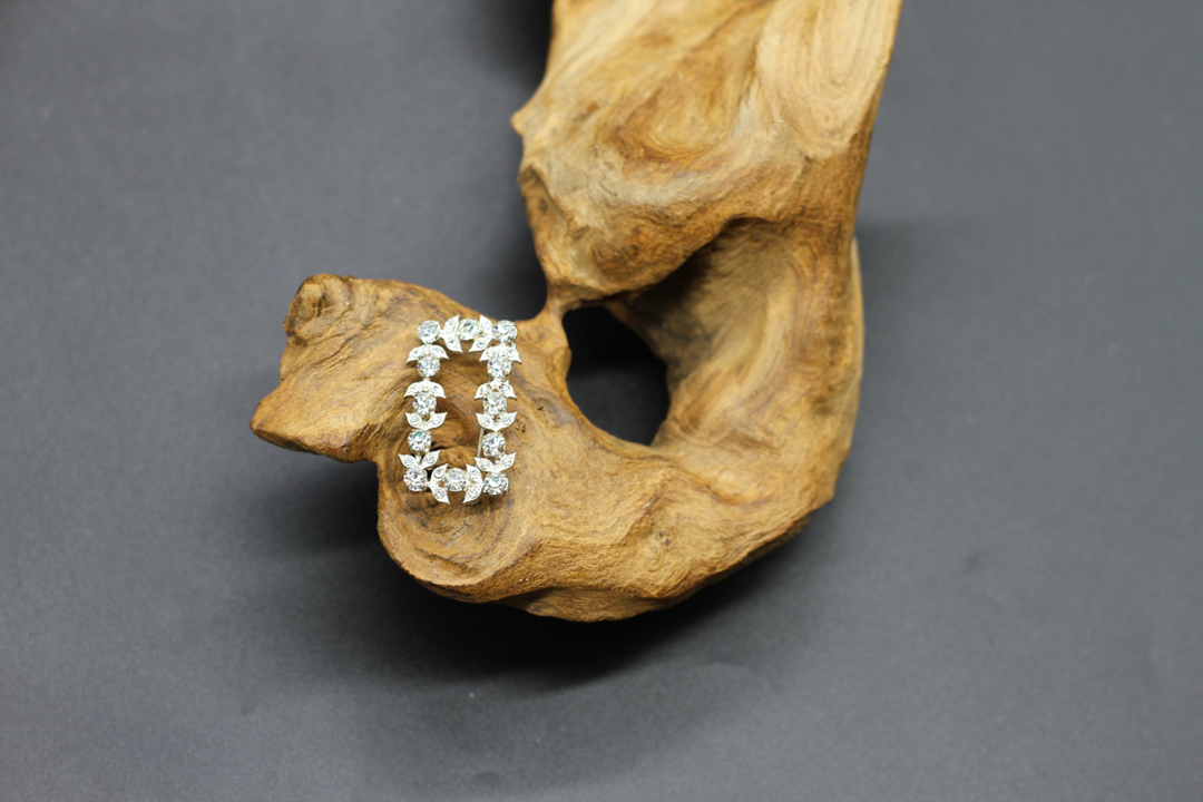 Vint.Ant. Flowerbed Rhinestone Brooch – Bild 8