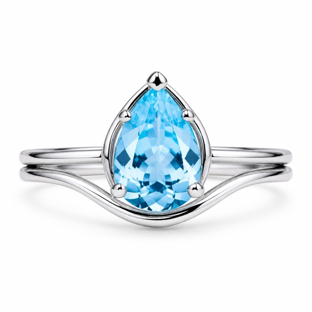ARDECO Teardrop Blue Topaz Silver